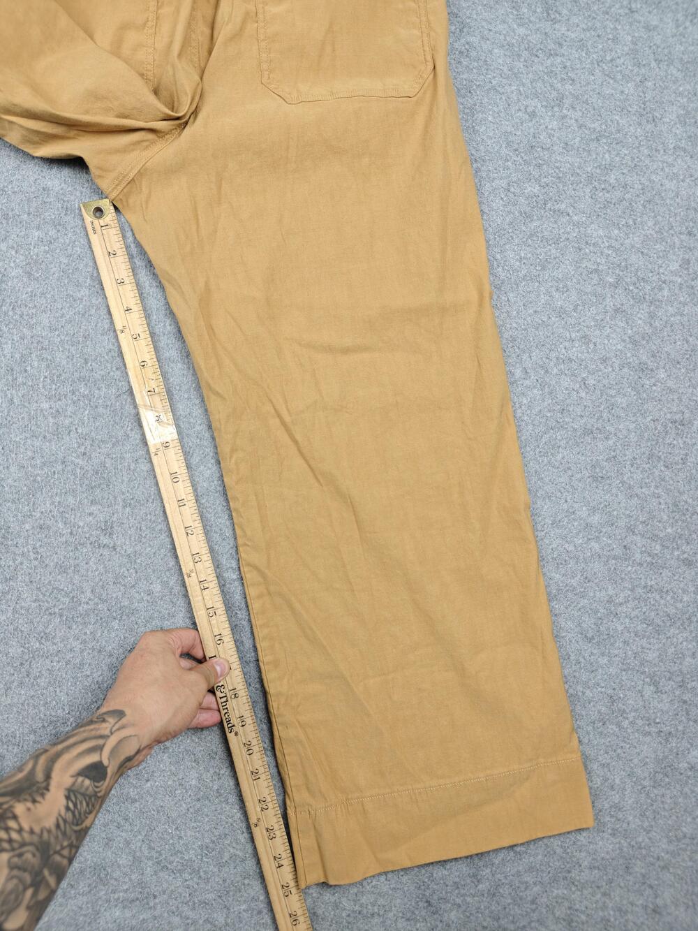 Maeve Pants Womens 31x25 Beige Khaki Wide-Leg Relaxed Flat Front Pockets - Picture 10 of 12